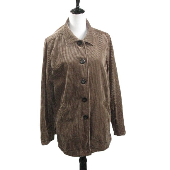 Chadwick's Light Brown Corduroy Button Front Jacket Size Medium - Picture 1 of 6
